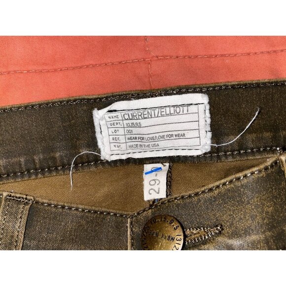 Current Elliot the Soho Zip Stilleto Jeans in Army Green Women  Size 29 - Picture 9 of 14